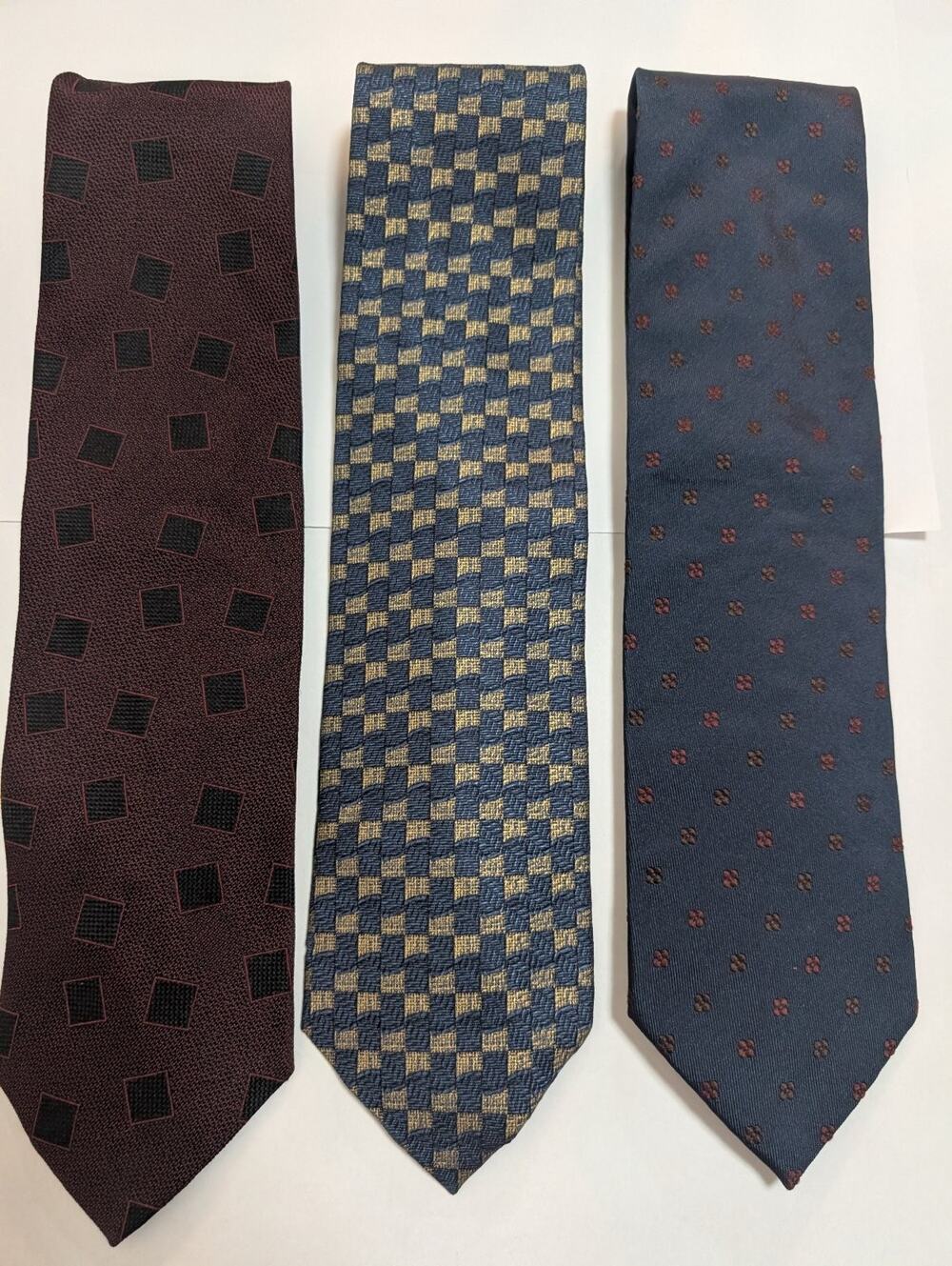 Hart Schaffner Marx Men's Silk Tie Lot of 3 Woven Pattern Neckties